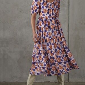 Who what wear Floral tiered ruffle scoop neck maxi dress